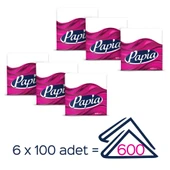 Papia Beyaz 100'lü Peçete (6 Paket x 100 Yaprak) - 2