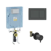 Geberit Alpha Gömme Rezervuar Seti - Mat Siyah - 1