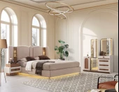 KUBBE MDF BAZALI LEDLİ YATAK ODASI TAKIMI thumbnail 3