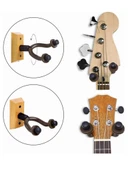Gitar Bağlama Ukulele Duvar Askısı Standı Ahşap Yüzey + Dübel ve Vida dahil - 3
