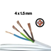 TTR CCA Çok Telli Elektrik Kablosu Topraklı Bakır İletken Trifaze Beyaz Kablo 4x1.5 mm 100 Metre - 2