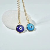 14 Ayar Altın Kaplama Göz Boncuğu Kolye - CNS00621 thumbnail 1