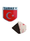 Türk Bayrağı Turkey Yazılı  Etiket Metal Sticker 5cm - 2