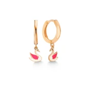 Vaoov 925 Ayar Gümüş Mineli Beyaz Kuğu Çocuk Küpe thumbnail 5