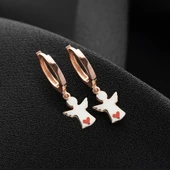 Vaoov 925 Ayar Gümüş Beyaz Mineli Melek Küpe thumbnail 3