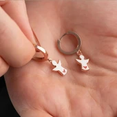 Vaoov 925 Ayar Gümüş Beyaz Mineli Melek Küpe thumbnail 4