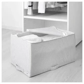 IKEA STUK 34x51x28 Cm Giysi Çarşaf Nevresim Saklama Kutusu Bohça Hurç Beyaz-grı Renk - 2