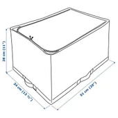 IKEA STUK 34x51x28 Cm Giysi Çarşaf Nevresim Saklama Kutusu Bohça Hurç Beyaz-grı Renk - 4