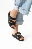 Albishoes Lisbon Kadın Cırtlı Çapraz Desenli Yumuşak Rahat Gün Boyu Konfor Günlük Kadın Terlik - 3