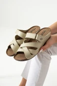 Albishoes Lisbon Kadın Cırtlı Çapraz Desenli Yumuşak Rahat Gün Boyu Konfor Günlük Kadın Terlik - 4