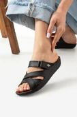 Albishoes Lisbon Kadın Cırtlı Çapraz Desenli Yumuşak Rahat Gün Boyu Konfor Günlük Kadın Terlik - 2