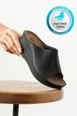 Albishoes Nicky Kadın Kalın Taban Yumuşak 6 CM Gizli Dolgu Topuk Anne Kadın Ev Terlik Günlük Terlik - 1