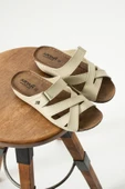 Albishoes Lisbon Kadın Cırtlı Çapraz Desenli Yumuşak Rahat Gün Boyu Konfor Günlük Kadın Terlik - 5