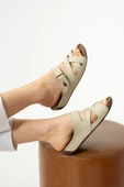 Albishoes Lisbon Kadın Cırtlı Çapraz Desenli Yumuşak Rahat Gün Boyu Konfor Günlük Kadın Terlik - 3