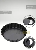 6’lı Set Mini Boy Tart Kalıbı Çıkartılabilir Tabanlı Turta Kalıbı Karbon Çelik Kek Kalıbı 10 cm - 4
