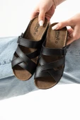 Albishoes Lisbon Kadın Cırtlı Çapraz Desenli Yumuşak Rahat Gün Boyu Konfor Günlük Kadın Terlik - 4