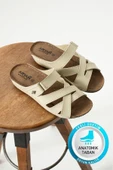 Albishoes Lisbon Kadın Cırtlı Çapraz Desenli Yumuşak Rahat Gün Boyu Konfor Günlük Kadın Terlik - 1