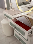 TURKUAZ MDF BAZALI LEDLİ YATAK ODASI TAKIMI thumbnail 4