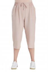 Fierte Kadın Büyük Beden Kapri Rg1611 Elastik Bel Diz Altı Spor Cep - 3