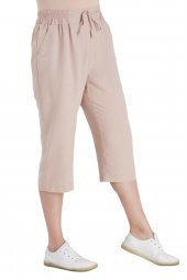 Fierte Kadın Büyük Beden Kapri Rg1611 Elastik Bel Diz Altı Spor Cep - 4