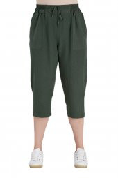 Fierte Kadın Büyük Beden Kapri Rg1611 Elastik Bel Diz Altı Spor Cep - 8