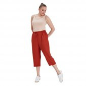 Fierte Kadın Büyük Beden Kapri Rg1611 Elastik Bel Diz Altı Spor Cep - 1