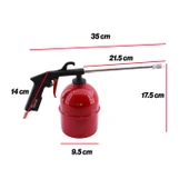 Havalı Mazot Püskürtme Tabancası 500 cc Metal Gövdeli 500 ml Mazot Püskürtme Temizleme Pompa - 2