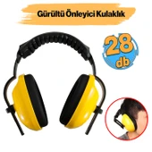 Manşonlu Kulaklık Sarı Siyah Gürültü Önleme 28 dB Ses Koruma Kulak İşitme Koruyucu En:352-1:2020 - 1