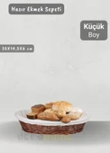 Hasır Ekmek Sepeti Oval Çok Amaçlı Sepet Yılbaşı Sepeti Küçük Boy 20 cm - 1