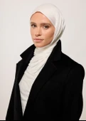 Tesettür Şal - Beyaz Jarsey thumbnail 1