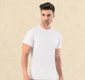 Omera Erkek Organik Kumaş Kısa Kol Sıfır Yaka Atlet 2002 thumbnail 2