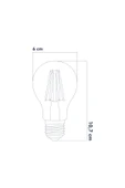 A60 Şeffaf 12W 3000K E27 Günışığı LED Dimmerli Ampul 5'li Erd-304 - 2