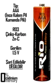 Rio 24lü (12 AA + 12 AAA) İnce ve Kalın Kalem Pil Seti Saat R03 ve R6P Pili Çinko Karbon Pil Zn-C 1.5V - 3