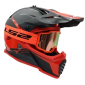 LS2 CHARGER GOGGLES MOTOKROS GÖZLÜK (IRIDIUM CAMLI) NEON TURUNCU - 2