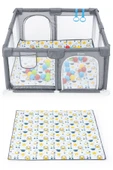 Playard Maxi Güvenli Bebek Ve Çocuk Oyun Alanı Oyun Parkı 150x150cm Oyun Matı Ve Topları - 12
