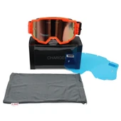 LS2 CHARGER GOGGLES MOTOKROS GÖZLÜK (IRIDIUM CAMLI) NEON TURUNCU - 3