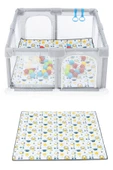 Original Playard Plus Güvenli Bebek Ve Çocuk Oyun Alanı Oyun Parkı 120x120 Oyun Matı Ve Topları - 7
