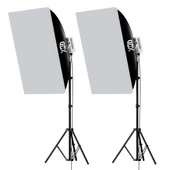 Gdx ML-Kit 2 COB LED Youtube Sürekli Video ve Fotoğraf Işık İkili Set + Gdx BW-6090 Softbox - 3