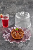 Akrilik Barok Mürdüm Renk Kek Fanus & Kek Saklama Kabı & Şık Sunum Organizeri 26 Cm - 2