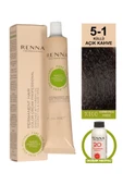 Renna Bitkisel Amonyaksız Saç Boyası 60 Ml 5-1 Açık Kahve Oksidan Hediyeli - 1