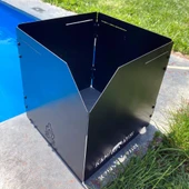 Kamp Ayısı® WindShield™ Mat Siyah Katlanır 1mm Menteşeli Metal Rüzgarlık - Özel Çantalı - 9