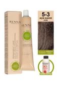 Renna Bitkisel Amonyaksız Saç Boyası 60 Ml 5-3 Açık Kahve Dore Oksidan Hediyeli thumbnail 1