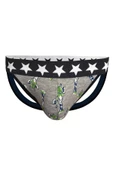 Erkek Arkası Açık Hayvan Desenli Gri Jockstrap 6760 - 1