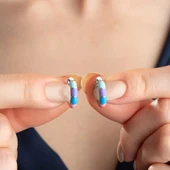 Vaoov 925 Ayar Gümüş Renkli Mineli Halka Küpe thumbnail 3