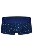 Kısa Geometrik Desenli  Erkek Boxer 2450 Lacivert - 1