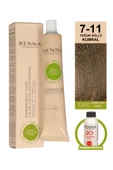 Renna Bitkisel Amonyaksız Saç Boyası 60 Ml 7-11 Yoğun Küllü Kumral Oksidan Hediyeli thumbnail 1