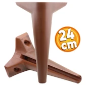 Mobilya Kanepe Sehpa Puf Koltuk Ayağı 24 cm Kahverengi Ahşap Desenli Baza Ayak 4 Adet thumbnail 7