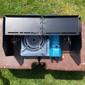 Kamp Ayısı® WindShield™ Mat Siyah Katlanır 1mm Menteşeli Metal Rüzgarlık - Özel Çantalı - 8