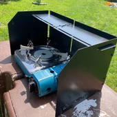 Kamp Ayısı® WindShield™ Mat Siyah Katlanır 1mm Menteşeli Metal Rüzgarlık - Özel Çantalı - 1