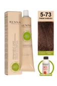Renna Bitkisel Amonyaksız Saç Boyası 60 Ml 5-73 Fındık Kabuğu Oksidan Hediyeli - 1